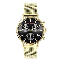Ted Baker Mimosaa Chrono Men's Stainless Steel Yellow-Gold Mesh Band Watch (Model: BKPMMS118)