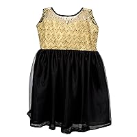 Hollywood Glam Dress for Toddlers, Size 4T Gold/Black