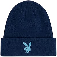 Playboy Beanie Hat, Cuffed Knit Winter Cap with Logo
