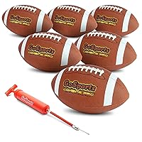 GoSports Combine Football 6 Pack - Regulation Size for High School and College - Official Composite Leather Balls