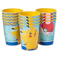 American Greetings Pokemon Party Supplies, 16 oz Reusable Plastic Cups (12-Count)