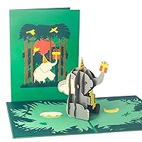 Ribbli Elephant Pop Up Birthday Card, Handmade 3D Birthday Card, Birthday Cards for Kids Boys Girls Elephant Lover, with Envelope