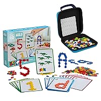 PLUS PLUS - Learn to Build ABC & 123 w/Travel Case, 500 Piece Bundle - Construction Building Stem/Steam Toy, Interlocking Mini Puzzle Blocks for Kids