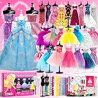 Axirata 600+PCS Fashion Designer Kit for Girls Creativity DIY Arts & Crafts Kit for Kids with Fashion Design Sketchbook, 4 Mannequins, Sewing Kit for Teen Girls Birthday Gift Age 6 7 8 9 10 11 12+