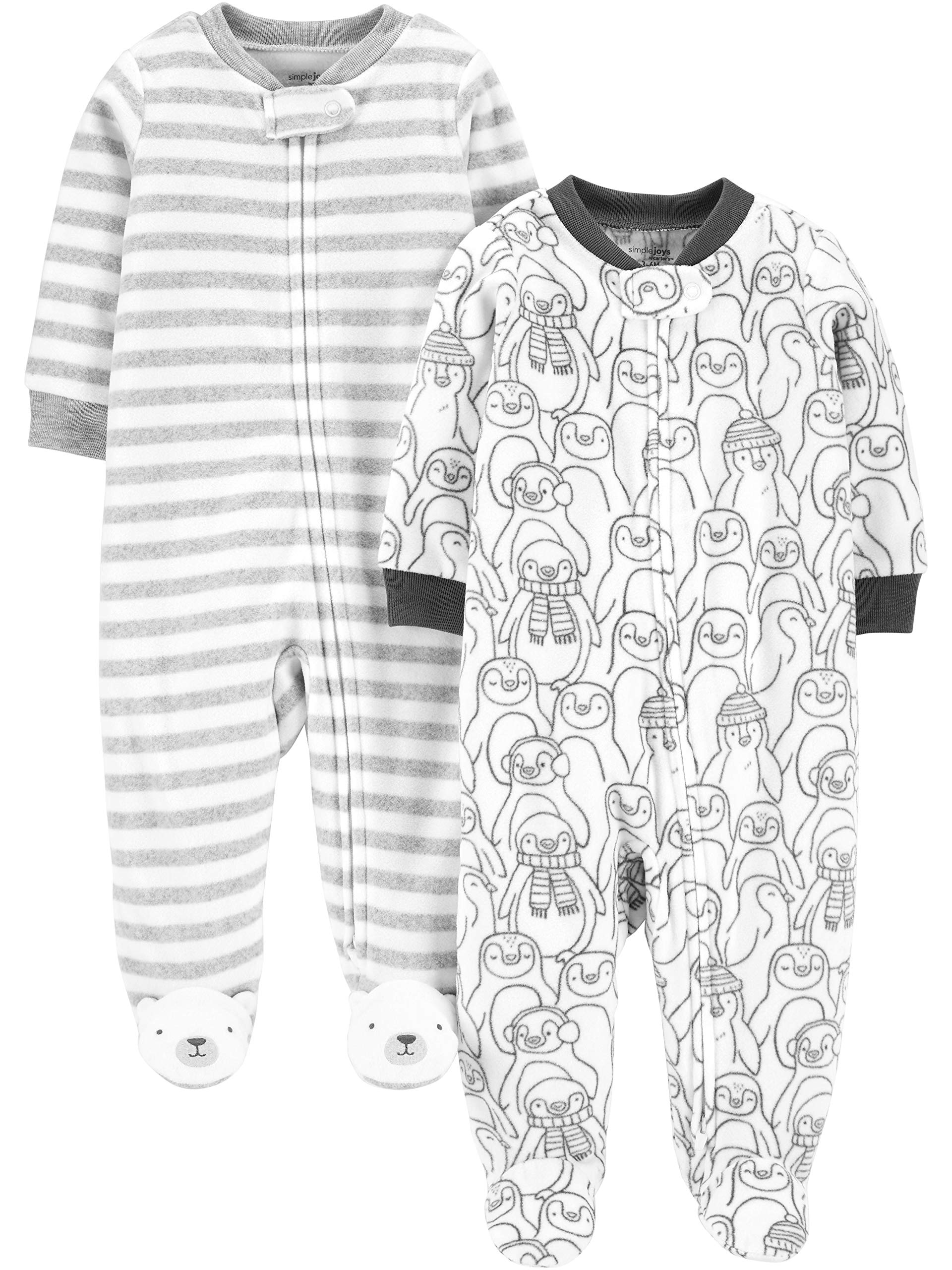 Simple Joys by Carter's Baby 2-Pack Neutral Fleece Footed Sleep and Play