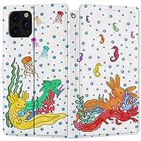 Wallet Case Replacement for iPhone 15 14 13 Pro Max 12 Mini 11 Xr Xs 10 X 8 7+ SE Jellyfish Cute Axolotls Card Holder Magnetic Pattern Folio Cover Flip Snap Seahorses PU Leather Amphibia
