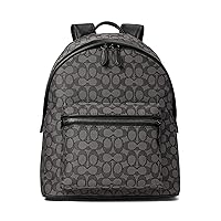 COACH Charter Backpack in Signature Jacquard, Charcoal/Black
