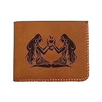 Men's Gemini Handmade Natural Genuine Pull-up Leather Wallet