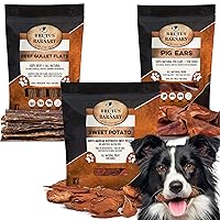 Sweet Potato Treats (14oz) + Beef Jerky (15ct) + 12 Pig Ears