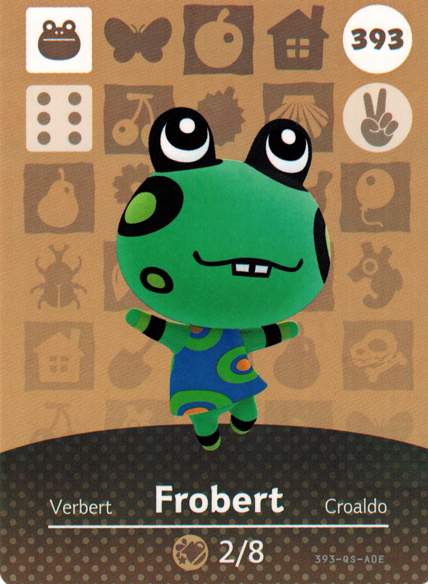 Nintendo Animal Crossing Happy Home Designer Amiibo Card Frobert 393/400 USA Version
