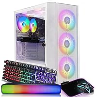 STGAubron Gaming Desktop PC, Intel Core i7 3.4G up to 3.9G, 16G RAM, 1T SSD, Radeon RX 5600 XT 6G GDDR6, 600M WiFi, BT 5.0, RGB Fan x 6, RGB Keyboard & Mouse & Mouse Pad, RGB BT Sound Bar, W10H64