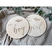 FELIXTA 2PCS Gender Reveal plaque, New Baby Gift, its a boy, its a girl, Baby Gift Wooden Plaques, Mum To Be Gift, announcement sign