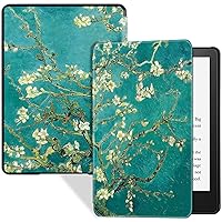 BOZHUORUI Slim Case for Kindle Paperwhite 11th Generation and Kindle Paperwhite Signature Edition (6.8 inch, 2021 Release) - PU Leather Lightweight Cover with Auto Wake/Sleep (Apricot Blossom)