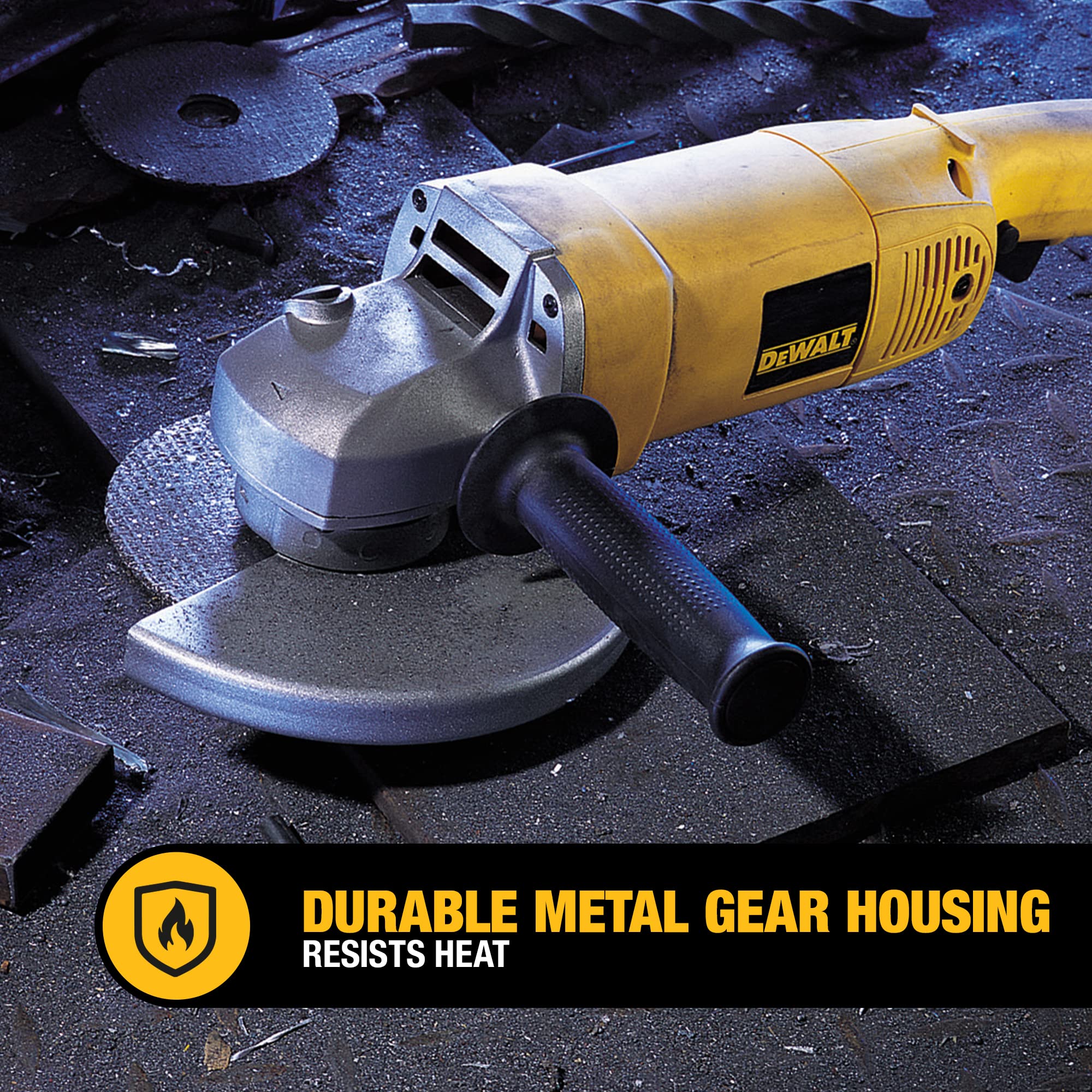DEWALT Angle Grinder Tool Kit with Bag and Cutting Wheels, 7-Inch, 13-Amp (DW840K),Yellow