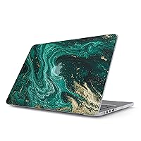 BURGA Hard Case Cover Compatible with MacBook Pro 15 Inch Case Release 2012-2015 Model: A1398 Retina Display NO CD-ROM Green Jade Stone High Fashion Luxury Gold Glitter Marble Cute for Girls