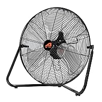A010 20 Inch High Velocity Industrial Wall Fan 4813 CFM 3 Speed for Industrial, Commercial, Residential, and Shop Use - ETL Safety Listed, black