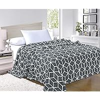 Elegant Comfort Luxury Velvety-Soft Coral Flannel Blanket Micro-Velour Ultra-Softness Fuzzy Plush, Twin/Twin XL, Grey