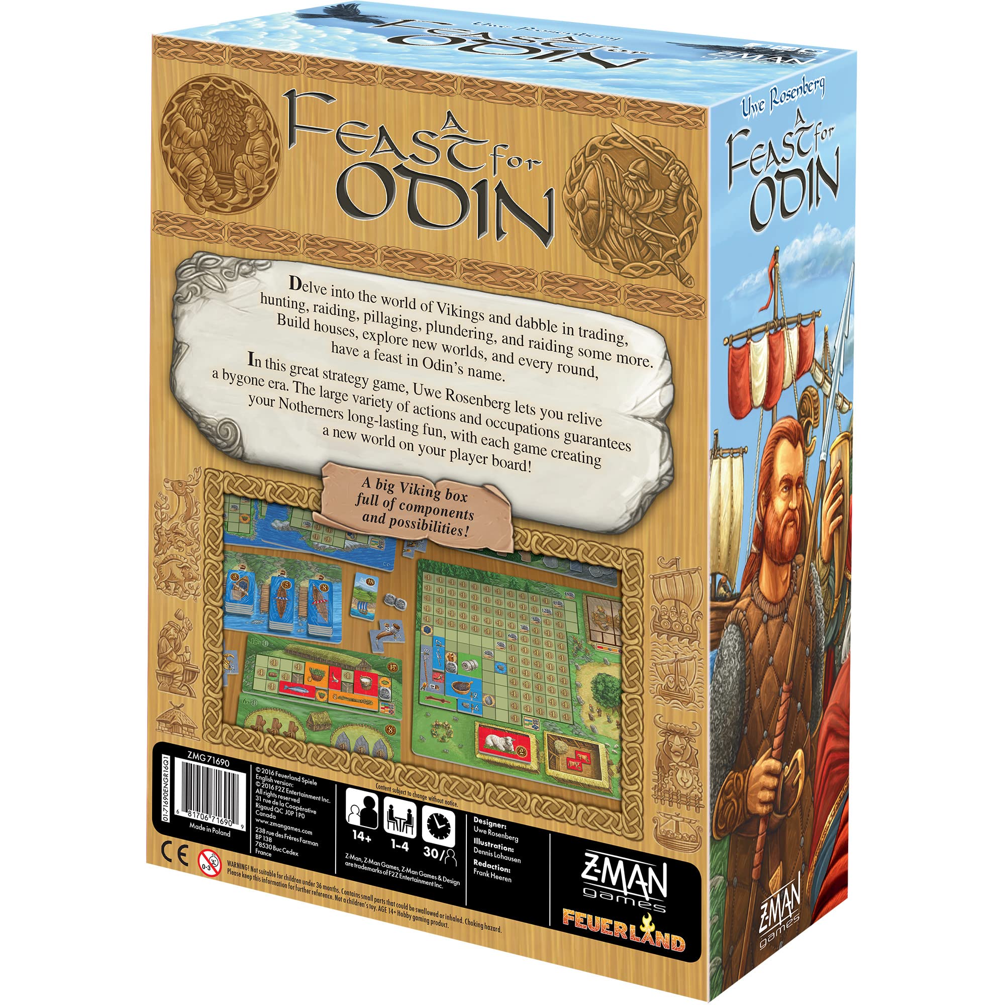 Z-Man Games A Feast For Odin Board Game | Viking Game | Strategy Game | Fun Family Board Game for Adults and Teens | Ages 14+ | 1-4 Players | Average Playtime 30-120 Minutes | Made by Z-Man Games