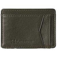 Alpine Swiss RFID Minimalist Oliver Front Pocket Wallet For Men Leather York Collection Soft Nappa Olive