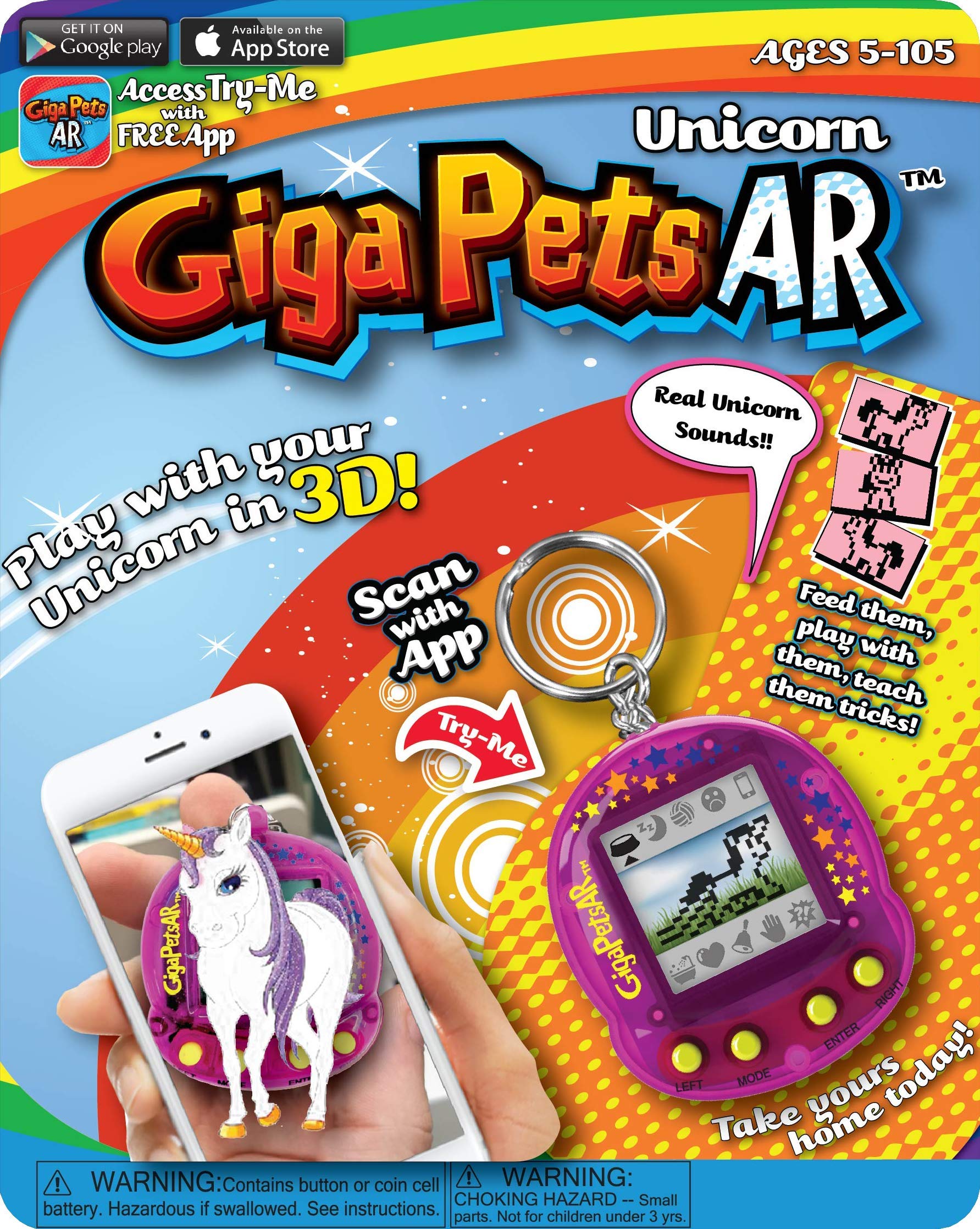 Giga Pets AR Unicorn Virtual Animal Pet Toy, Purple