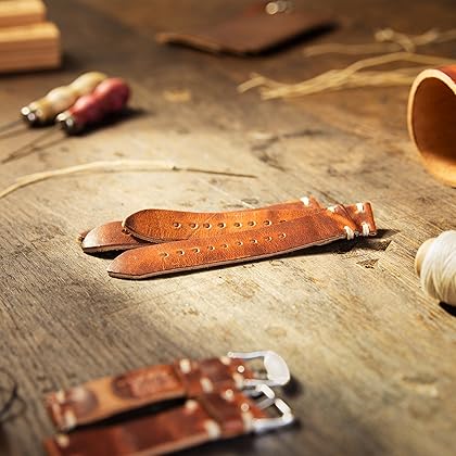 Archer Watch Straps - Handmade Horween Leather Quick Release Replacement Watch Bands for Men and Women, Watches and Smartwatches - Multiple Colors, 18mm, 20mm, 22mm