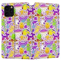 Wallet Case Replacement for Apple iPhone 12 Mini 11 Pro Max Xr Xs 10 X 8 Plus 7 6s SE Cool Hippie Magnetic Card Holder Cute PU Leather Trippy Folio Alien Cover Snap Teen Crazy Flip