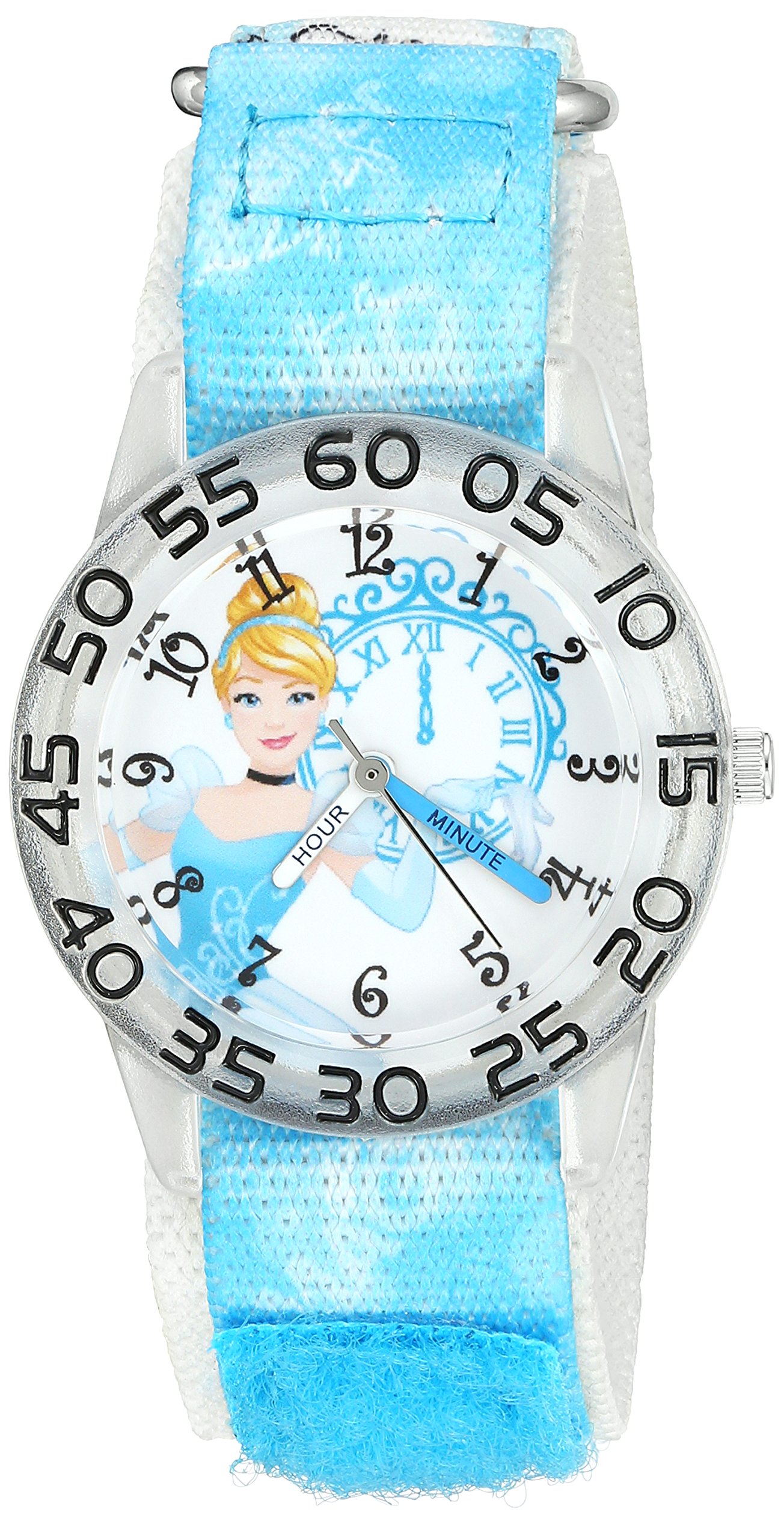 Disney Girl's 'Cinderella' Quartz Plastic and Nylon Watch, Color:Blue (Model: W002944)