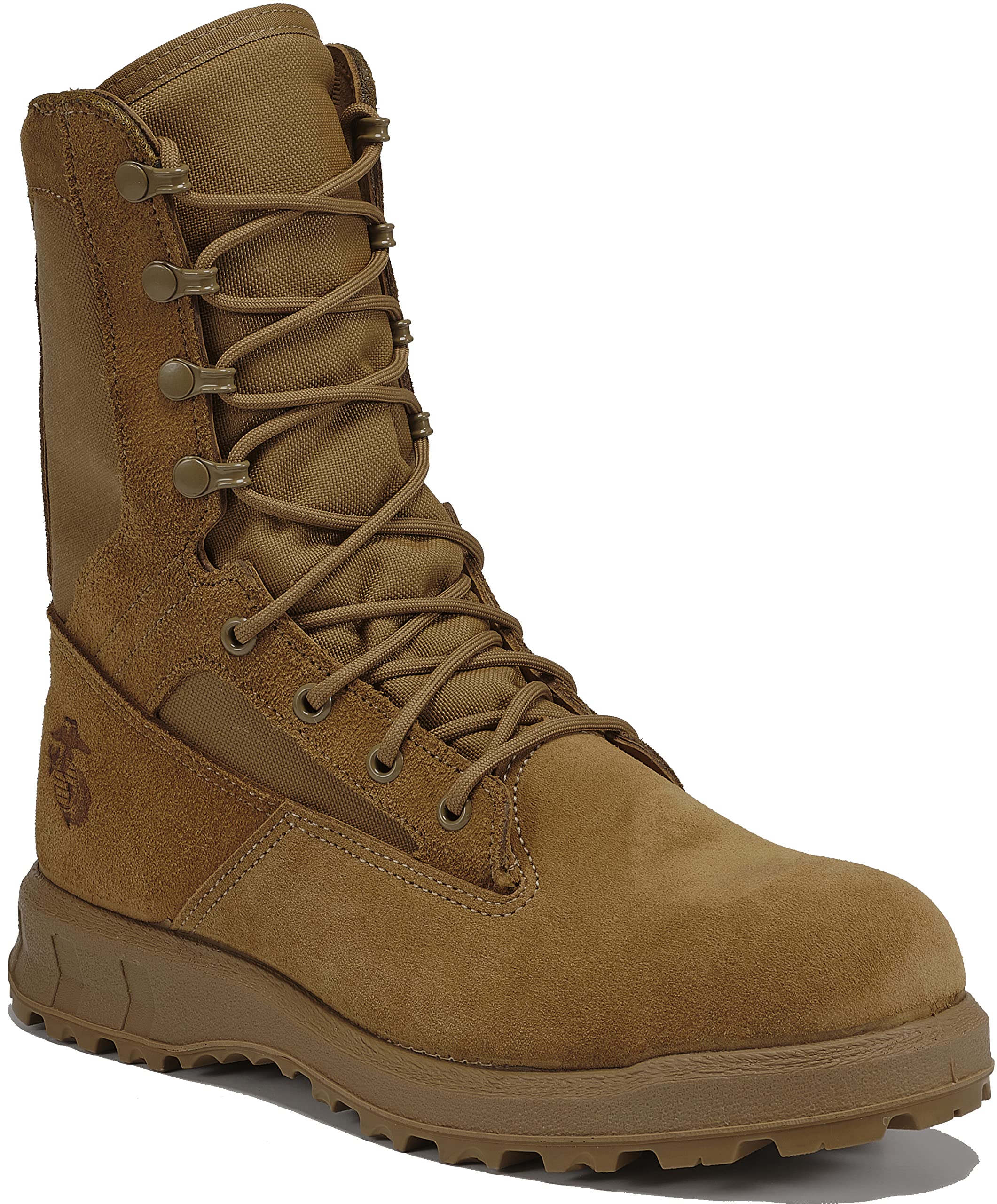 Belleville 510 MEF 8 Inch Ultralight Marine Corps Combat Boots for Men (EGA) - Certified USMC Coyote Brown Leather with High Traction Vibram Outsole, Berry Compliant