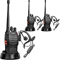 Rechargeable Long Range Two-Way Radios with Earpiece 3 Pack Arcshell AR-5 Walkie Talkies Li-ion Battery and Charger Included (3 Pack)