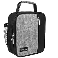 opux Lunch Box for Men, Insulated Lunch Bag for Women, Soft Lunchbox for Adult Work Office with Pocket and Clip On Handle, Reusable Compact Lunch Cooler Pail (Grey)