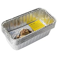 EHOMEA2Z Multifunctional Disposable Aluminum Loaf Pans 2lb (10 Pack) for Baking, Serving, and Storing - Heat Resistant Disposable Bread Loaf Pan Ideal for Hot/Cold Foods, Freezer & Oven Safe