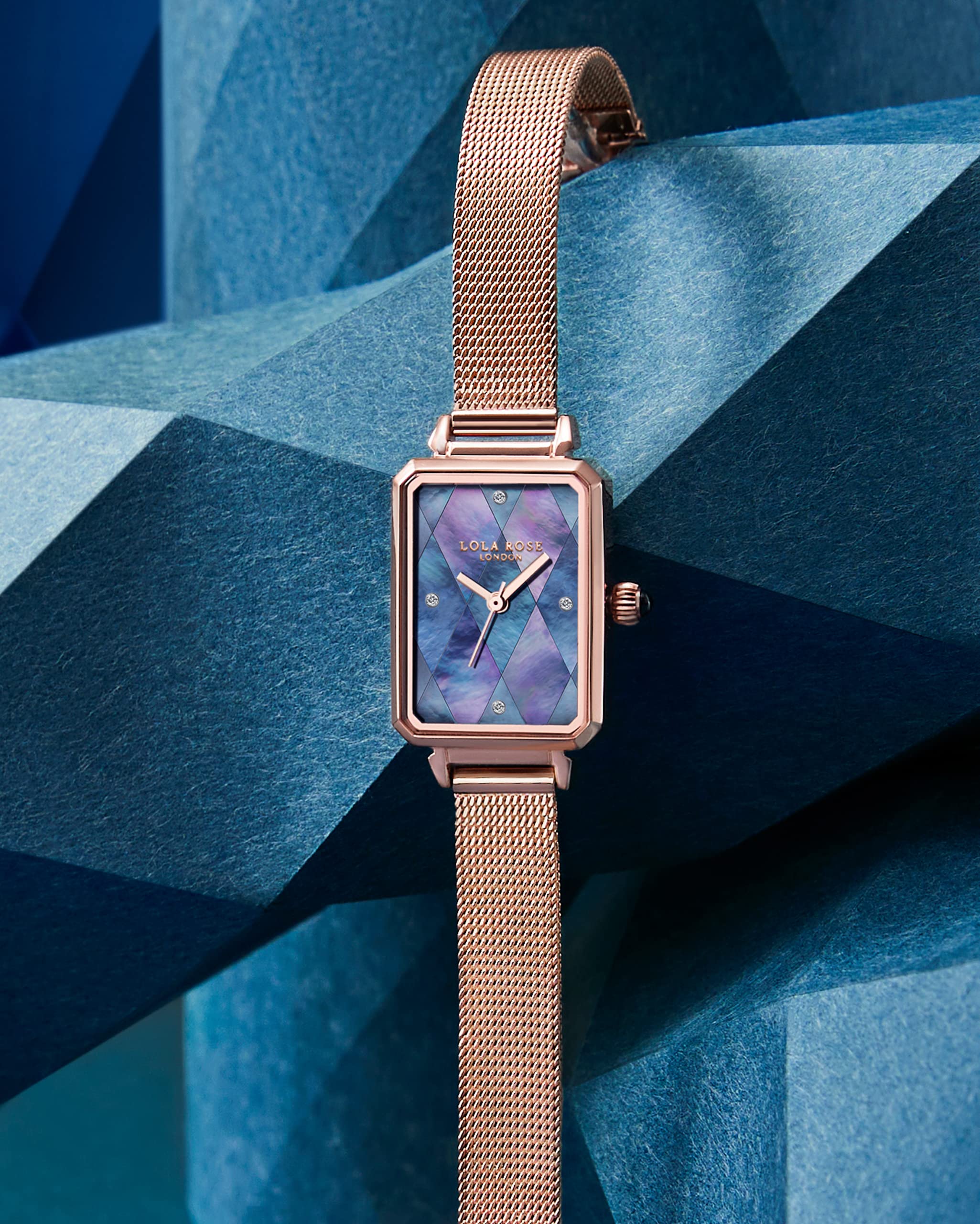 Lola Rose Cube Collection with Mini-Square Gemstones Dial