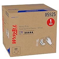 WypAll® CriticalClean™ Heavy Duty Foodservice Cloths (05925), Quarterfold Towels, White (300 Sheets/Box, 1 Box/Case, 300 Sheets/Case)