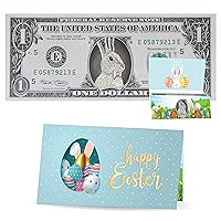 Easter Bunny Dollar Bill Gift. Real Removable Bunny Portrait Seal on Real USD. The Comes with an Easter Card Currency Holder. Great Easter Egg Stuffer and Easter Basket Filler.
