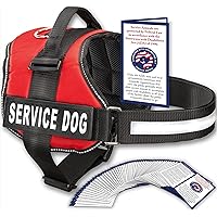 Service Dog Vest with Hook and Loop Straps and Handle - Harness is Available in 8 Sizes from XXXS to XXL - Service Dog Harness Features Reflective Patch and Comfortable Mesh Design Bright Red