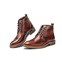 Mens Dress Boots Fashion Dress Boot For Men Oxford Ankle Boots Black Dress Boots Genuine Leather Classic Brogue Style