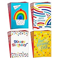 Hallmark Birthday Cards Assortment, Rainbow (12 Cards with Envelopes)