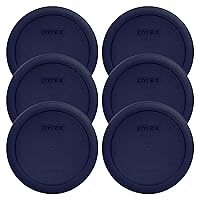 Pyrex Blue 4 Cup Round Plastic Cover - 6-Pack