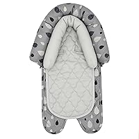 Travel Bug Baby & Toddler 2-in-1 Head Support Duo Head Support for Car Seats, Strollers & Bouncers (Black/Grey/White), 8x2.75x10 Inch (Pack of 1)