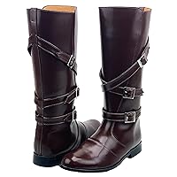 Women Ladies Gardena Fashion Stylish Motorcycle Riding Leather Tall Knee High Boots Brown