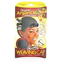 Magic Organic Argan Oil Deluxe Weaving Cap 3012 (6 Pack), Feexi Wing, Invisible Ajustable, Run Proof, Adjustable Band, Custom Sizing, Flexi Wings, Perfect Fit, Damaged Hair, Vitamin E, Moisture Boost