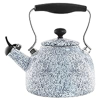 Chantal Tea Kettle, 1.7 QT, Vintage Series, Premium Enamel on Carbon Steel, Whistling, Even Heating & Quick Boil (Blue)