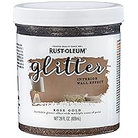 Rust-Oleum 360221 Glitter Interior Wall Paint, 28 oz, Rose Gold, 12 Fl Oz (Pack of 1)