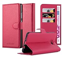 Book Case Compatible with Samsung Galaxy A9 2016 in Candy Apple RED - with Magnetic Closure, Stand Function and Card Slot - Wallet Etui Cover Pouch PU Leather Flip