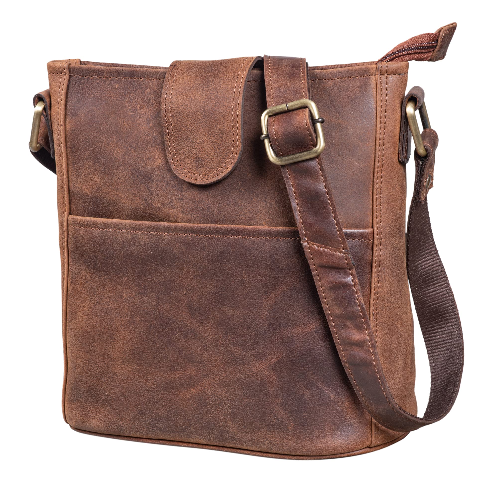 LEABAGS Athens Shoulder Bag I Genuine Leather I Ladies Handbag I Vintage Look I Shoulder Bag I Shopper I Multi Bag