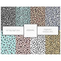 Leopard Print Patterned Vinyl Adhesive Permanent Vinyl Leopard Animal Print Adhesive Pattern Vinyl 12 x 12 Bundle 4 Sheets