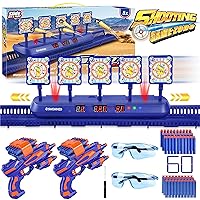 Running Shooting Targets for Nerf Gun Practice,Upgrade 5 Targets Auto Reset /3 Game Mode Electronic Scoring Digital Moving Target, Ideal Gift Toy for Age 6,7,8,9,10,12,13+ Year Old Kid/Boys