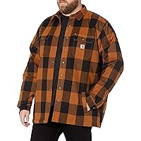 Carhatt Mens Relaxed Fit Heavyweight Flannel SherpaLined Shirt Jacket