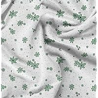 Soimoi White Fabric - by The Yard - 42 Inch Wide - Dots & Floral Contemporary Material - Playful and Botanical Fusion for Various Uses Printed Fabric
