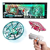 Force1 Scoot Skeet Drone Electronic Shooting Game for Kids and Adults- 2 Hand Drones for Kids with LED Toy Gun, Ultimate Electronic Target Game Set, Indoor Mini Drone Kids Flying Toys (Pink/Blue)